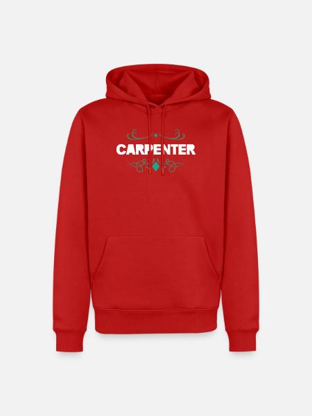 Carpenter Ornament-Schrift - Männer Premium Bio Hoodie - Rot
