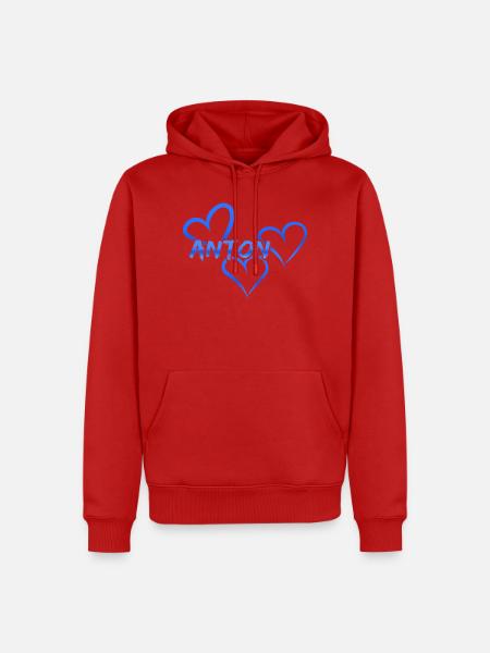 Vorname Anton - Männer Premium Bio Hoodie - Rot