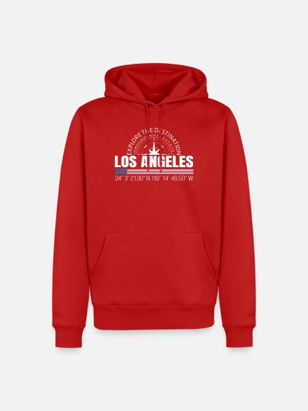 Los Angeles - Männer Premium Bio Hoodie - Rot