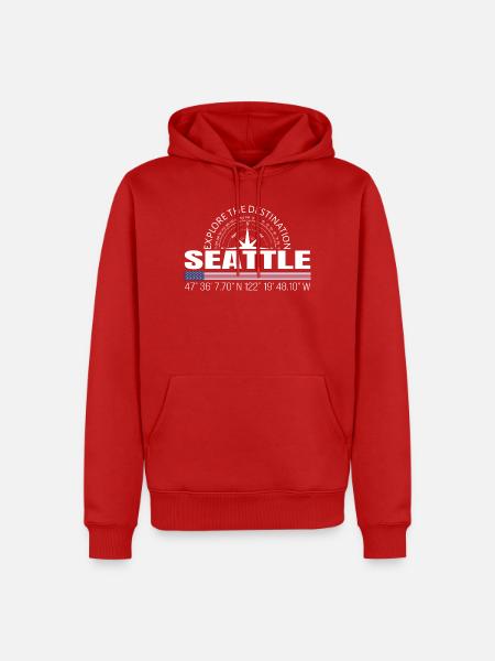 Seattle - Männer Premium Bio Hoodie - Rot
