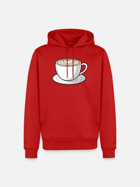 Latte Heart Cup Kunst - Männer Premium Bio Hoodie - Rot
