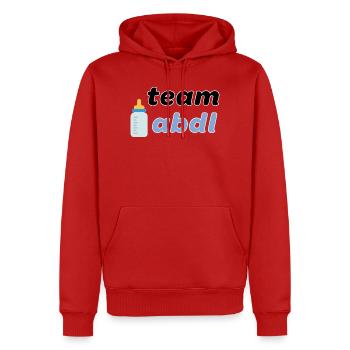 Team ABDL - Männer Premium Bio Hoodie - Rot - Vorne - Nico (187cm)