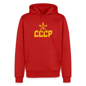 CCCP - Soviet Union - Sowjetunion - UdSSR - Männer Premium Bio Hoodie - Rot - Vorne - Nico (187cm)