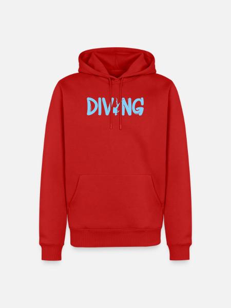 Tauchen Diving Scuba Diver - Männer Premium Bio Hoodie - Rot