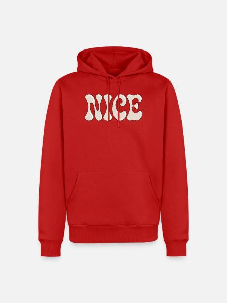 Schönes Retro-Bubble Beige - Männer Premium Bio Hoodie - Rot