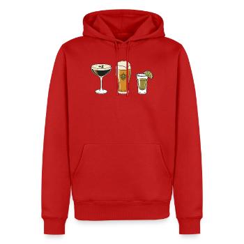 Cocktail Bier Shot - Männer Premium Bio Hoodie - Rot - Vorne - Nico (187cm)