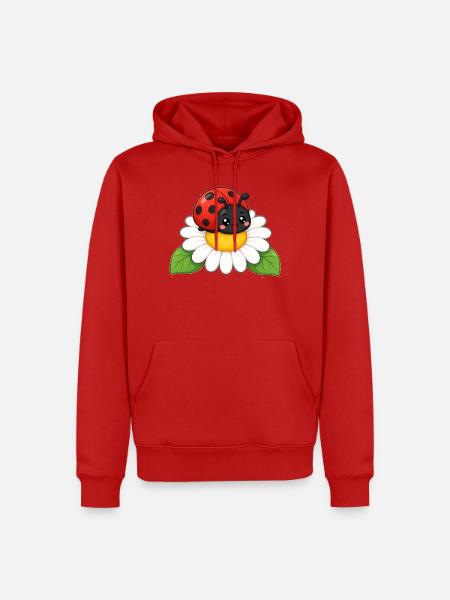 Ladybug Daisy Friend – Marienkäfer Gänseblümchen - Männer Premium Bio Hoodie - Rot