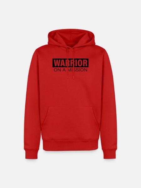 WARRIOR on a mission - Männer Premium Bio Hoodie - Rot