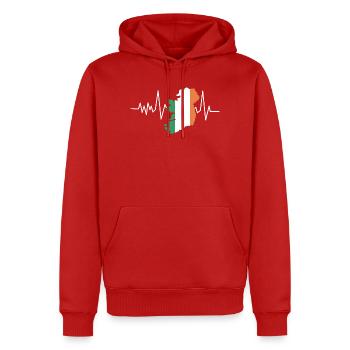 Herzschlag Irland Flagge - Männer Premium Bio Hoodie - Rot - Vorne - Nico (187cm)