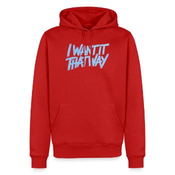 I Want It That Way - Backstreet (Glitzer) - Männer Premium Bio Hoodie - Rot - Vorne - Nico (187cm)