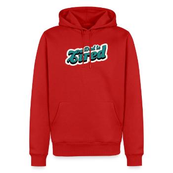 Papa ist müde Dunkeltürkis - Männer Premium Bio Hoodie - Rot - Vorne - Nico (187cm)