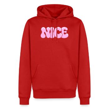 Schöne pastellrosa Bläschen - Männer Premium Bio Hoodie - Rot - Vorne - Nico (187cm)