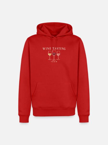 Wine Tasting Team Weingläser Design - Männer Premium Bio Hoodie - Rot