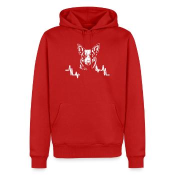 Australian Cattle Dog - Velcro That Nips - Hundefr - Männer Premium Bio Hoodie - Rot - Vorne - Nico (187cm)