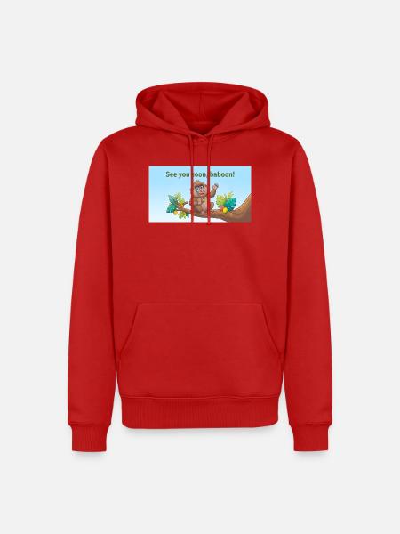BIS BALD, PAVIAN. - Männer Premium Bio Hoodie - Rot