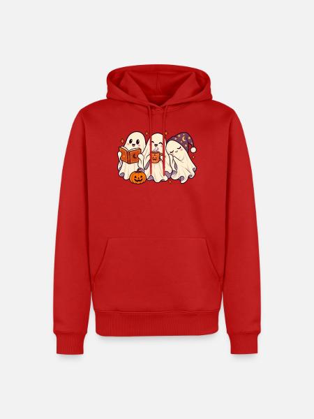 Geisterfreunde Halloween Teezeit - Männer Premium Bio Hoodie - Rot