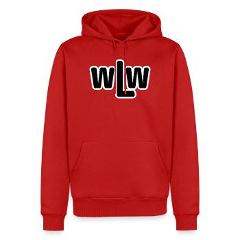 Wlw Outline Logo Stil - Männer Premium Bio Hoodie - Rot - Vorne - Nico (187cm)