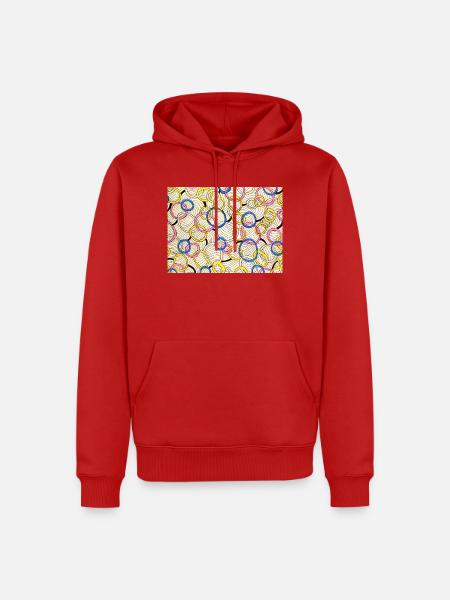 Verschlungener Farbkreis - Männer Premium Bio Hoodie - Rot