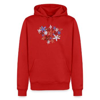 Aquarell Blumen - Männer Premium Bio Hoodie - Rot - Vorne - Nico (187cm)