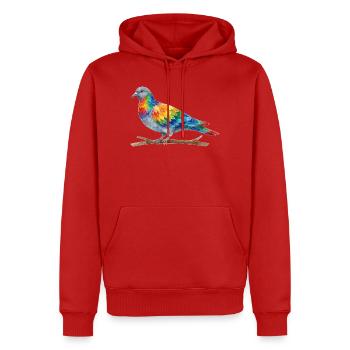 Regenbogenvogel - Männer Premium Bio Hoodie - Rot - Vorne - Nico (187cm)