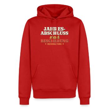 Jahresabschluss statt Bescherung - Buchhaltung - Männer Premium Bio Hoodie - Rot - Vorne - Nico (187cm)