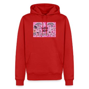 Vielfalt ist Stärke Herzdesign - Männer Premium Bio Hoodie - Rot - Vorne - Nico (187cm)
