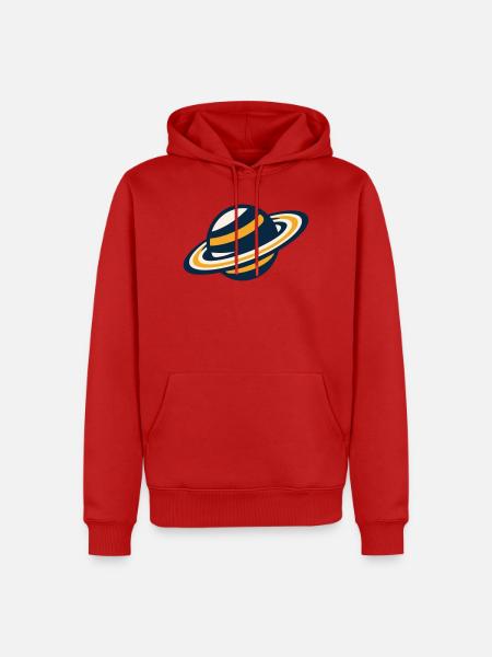 Planet Saturn Ringe Grafik - Männer Premium Bio Hoodie - Rot