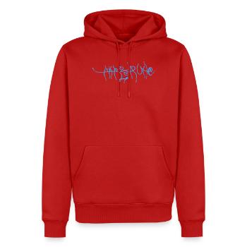 Blue Artistic Karlsruhe Souvenir - Men’s Premium Organic Hoodie - red - Front - Nico (187cm)