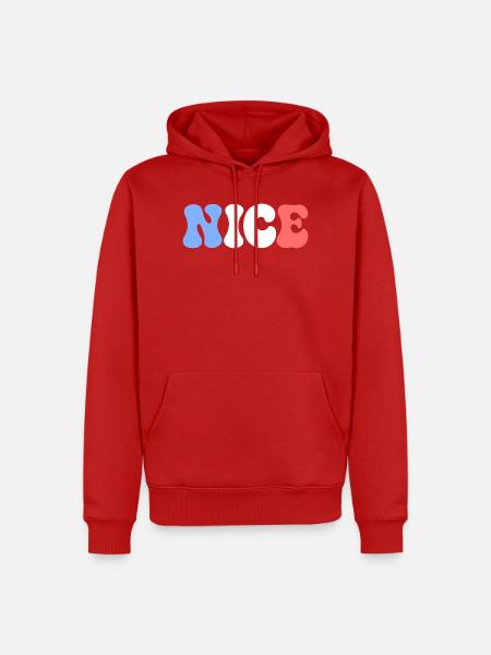 SCHÖNE Pastellblau, weiße, rote Blasen - Männer Premium Bio Hoodie - Rot