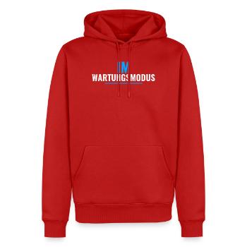 Im Wartungsmodus – Shirt für IT‑Administratoren - Männer Premium Bio Hoodie - Rot - Vorne - Nico (187cm)
