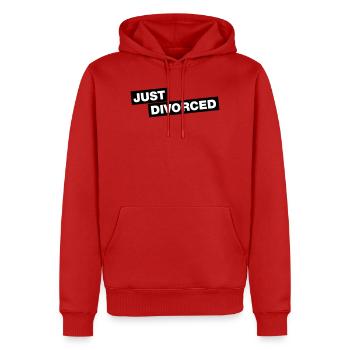Je viens de divorcer - Sweat à capuche Premium bio Homme - rouge - Devant - Nico (187cm)