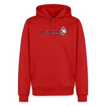 Bass Abteilung // Festival // Mushrooms - Männer Premium Bio Hoodie - Rot - Vorne - Nico (187cm)