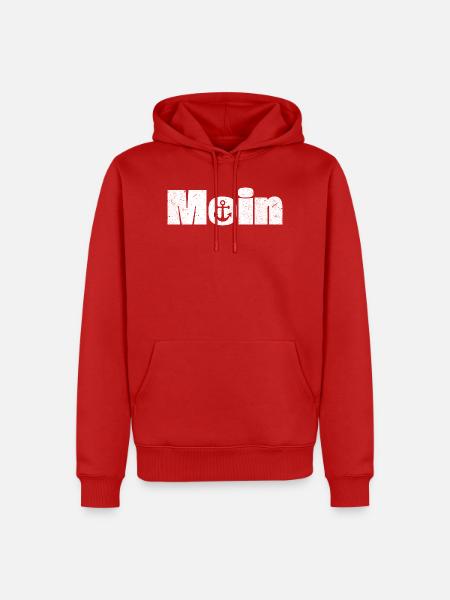 Moin mit Anker Design - Männer Premium Bio Hoodie - Rot