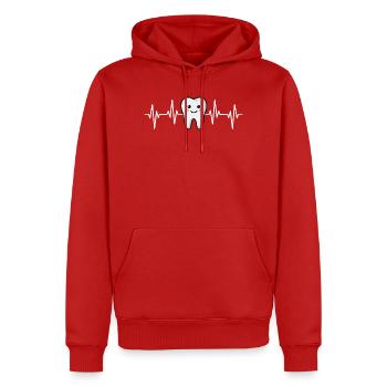 Süßer Zahn mit Herzschlag - Männer Premium Bio Hoodie - Rot - Vorne - Nico (187cm)
