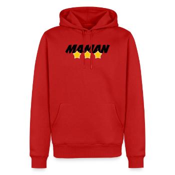 Maman d'Amour - Fête des Mères - Sweat à capuche Premium bio Homme - rouge - Devant - Nico (187cm)