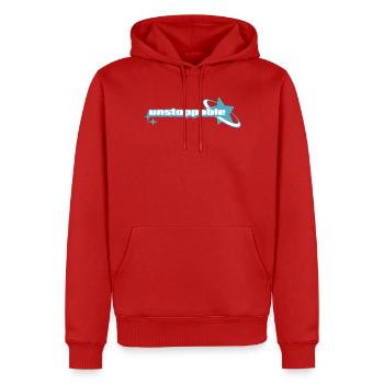 Cosmic Fancy Glow _ Unstoppable - Men’s Premium Organic Hoodie - red - Front - Nico (187cm)