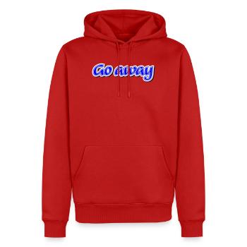 Réclamation Go away - Vectorgraphic - Sweat à capuche Premium bio Homme - rouge - Devant - Nico (187cm)