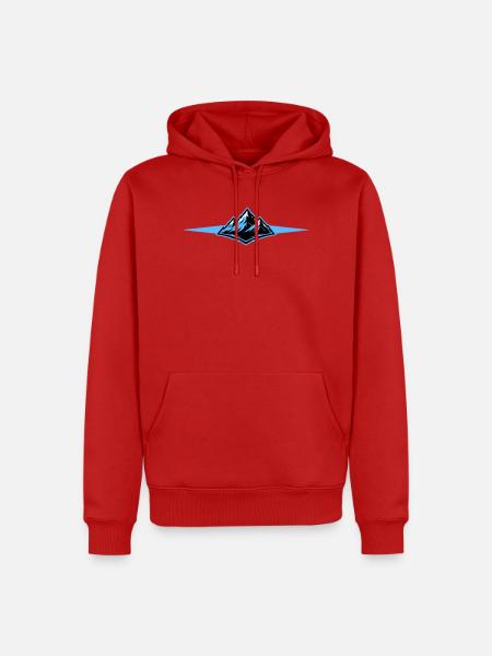 Mountains icon line - Men’s Premium Organic Hoodie - red
