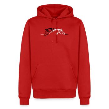 Pferde, Ponys, Tiere, Hengst, animal - Männer Premium Bio Hoodie - Rot - Vorne - Nico (187cm)