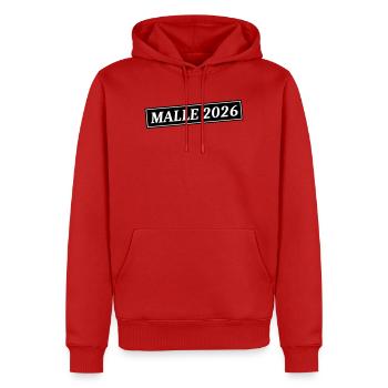 Malle 2026 - Sweat à capuche Premium bio Homme - rouge - Devant - Nico (187cm)