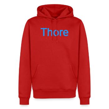 Thore - Männer Premium Bio Hoodie - Rot - Vorne - Nico (187cm)
