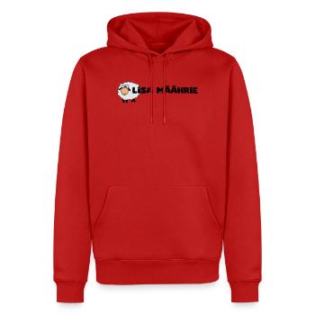 Lisa Marie - Schriftzug Lisa Mäährie mit Schaf - Männer Premium Bio Hoodie - Rot - Vorne - Nico (187cm)