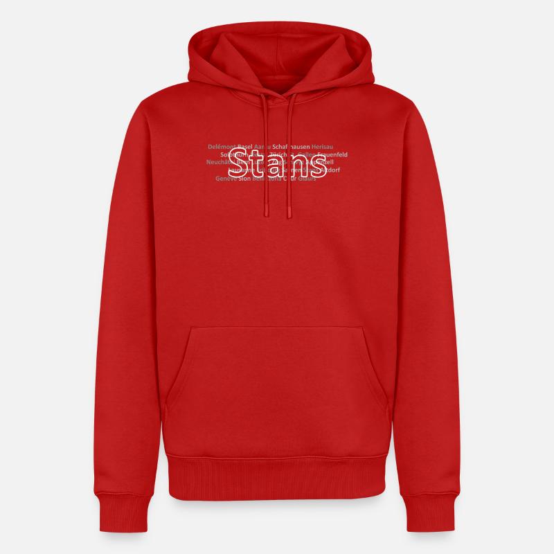 Schweizer Städte Stans - Männer Premium Bio Hoodie - Rot