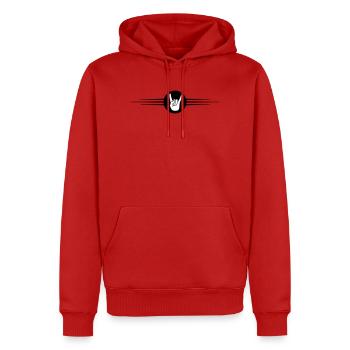 Party Hand Symbol Linie - Männer Premium Bio Hoodie - Rot - Vorne - Nico (187cm)