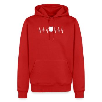 Zahn Herzschlag Zahnarzt Dentalhygienikerin - Männer Premium Bio Hoodie - Rot - Vorne - Nico (187cm)