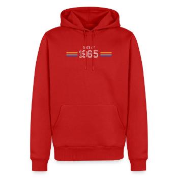 Best Of 1965 T-Shirt Gift Humor - Men’s Premium Organic Hoodie - red - Front - Nico (187cm)