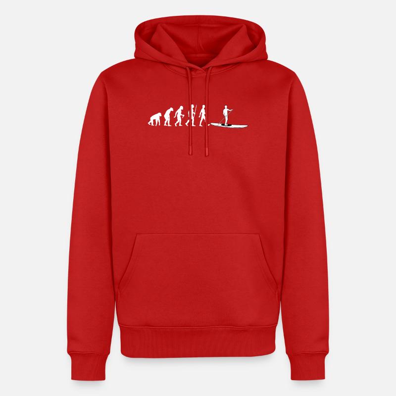 Évolution vers le paddleboard debout - Sweat à capuche Premium bio Homme - rouge