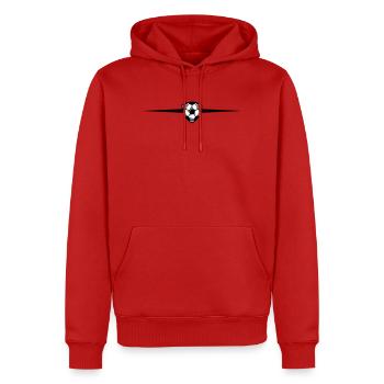 Fussball Symbol Linie - Männer Premium Bio Hoodie - Rot - Vorne - Nico (187cm)