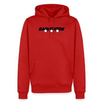 Badminton - Men’s Premium Organic Hoodie - red - Front - Nico (187cm)