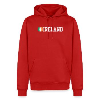 Irland Pinselstrich Trikolore - Männer Premium Bio Hoodie - Rot - Vorne - Nico (187cm)